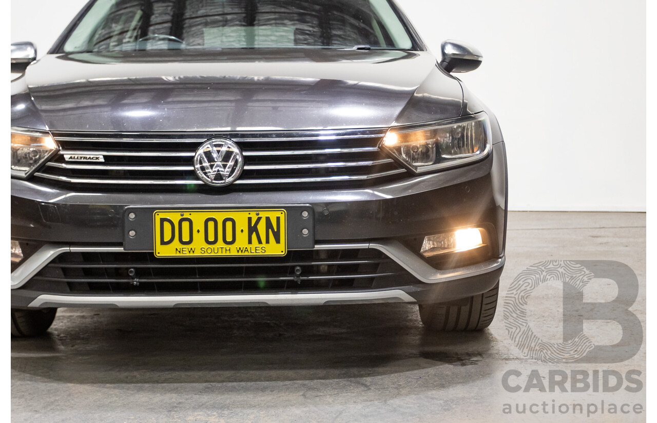 09/2017 Volkswagen Passat Alltrack 140 TDI (AWD) 3C MY17 4D Wagon Manganese Grey Metallic Turbo Diesel 2.0L