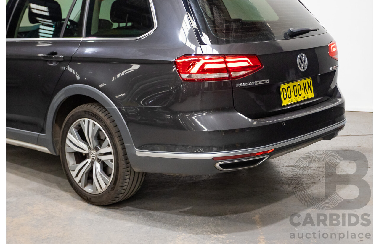 09/2017 Volkswagen Passat Alltrack 140 TDI (AWD) 3C MY17 4D Wagon Manganese Grey Metallic Turbo Diesel 2.0L
