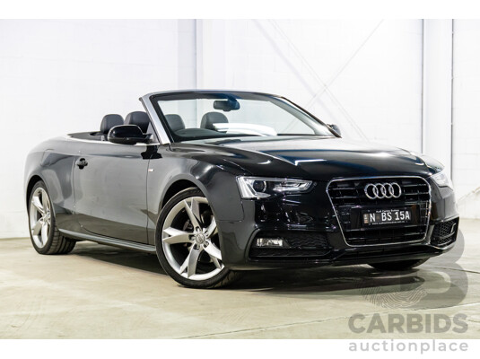 3/2015 Audi A5 S-Line 1.8 TFSI 8T MY15 2d Cabriolet Mythos Black Metallic Turbo 1.8L