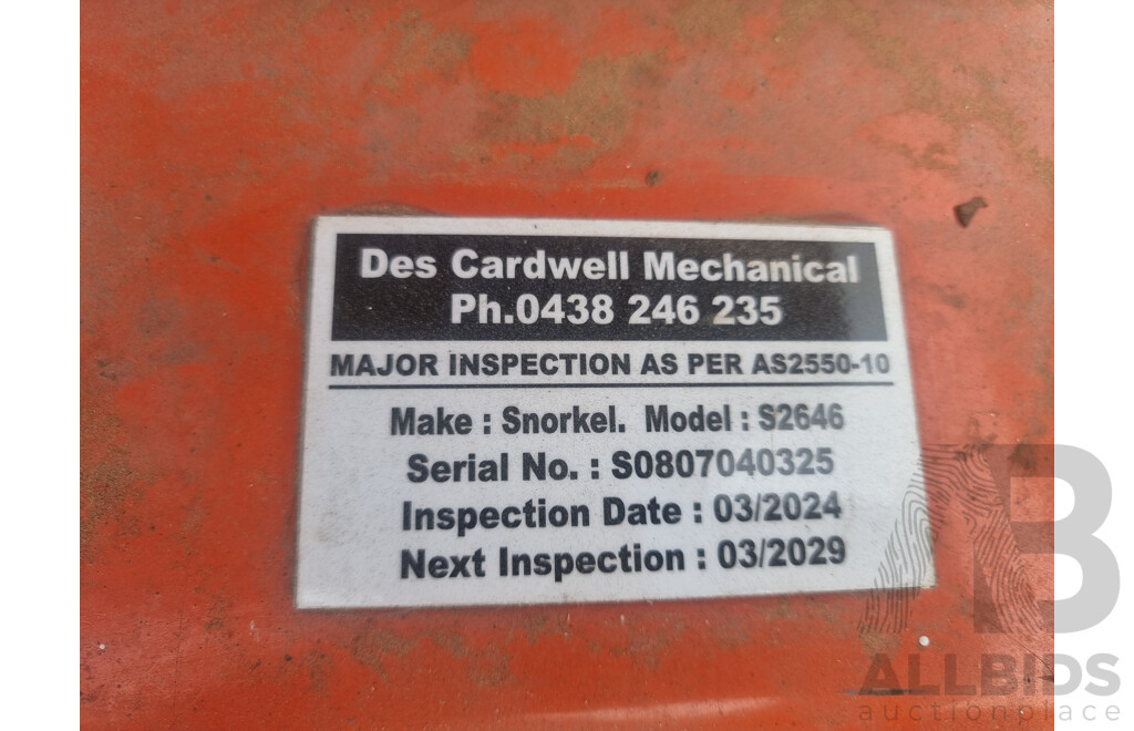 04/2007, Snorkel S2646 Electric Scissor Lift
