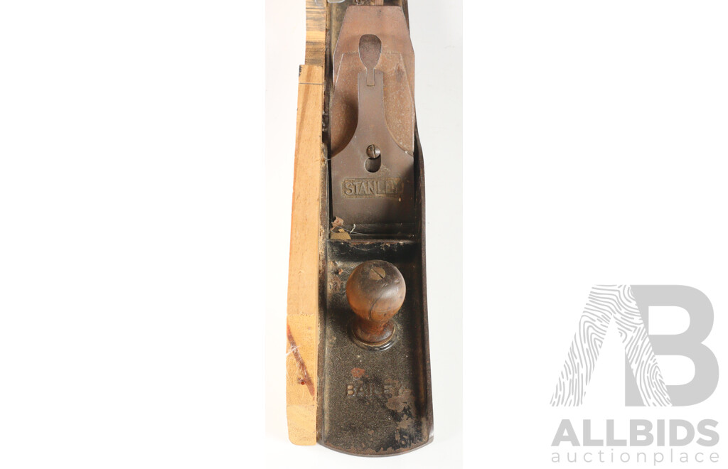 Vintage Stanley Bailey No.8  Smoothing Plane, Record Marples No. 4 Bench Plane with Three Threaded Pipe Clamps