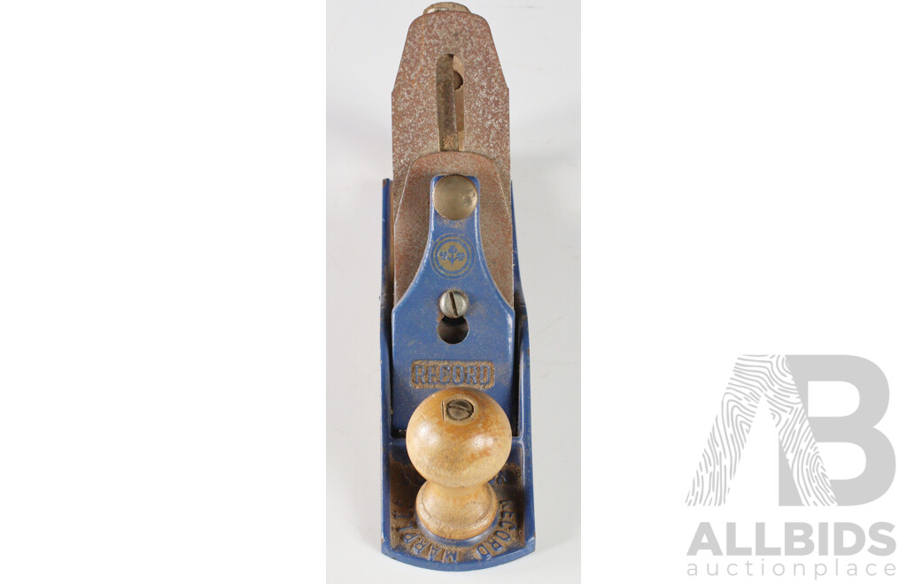Vintage Stanley Bailey No.8  Smoothing Plane, Record Marples No. 4 Bench Plane with Three Threaded Pipe Clamps