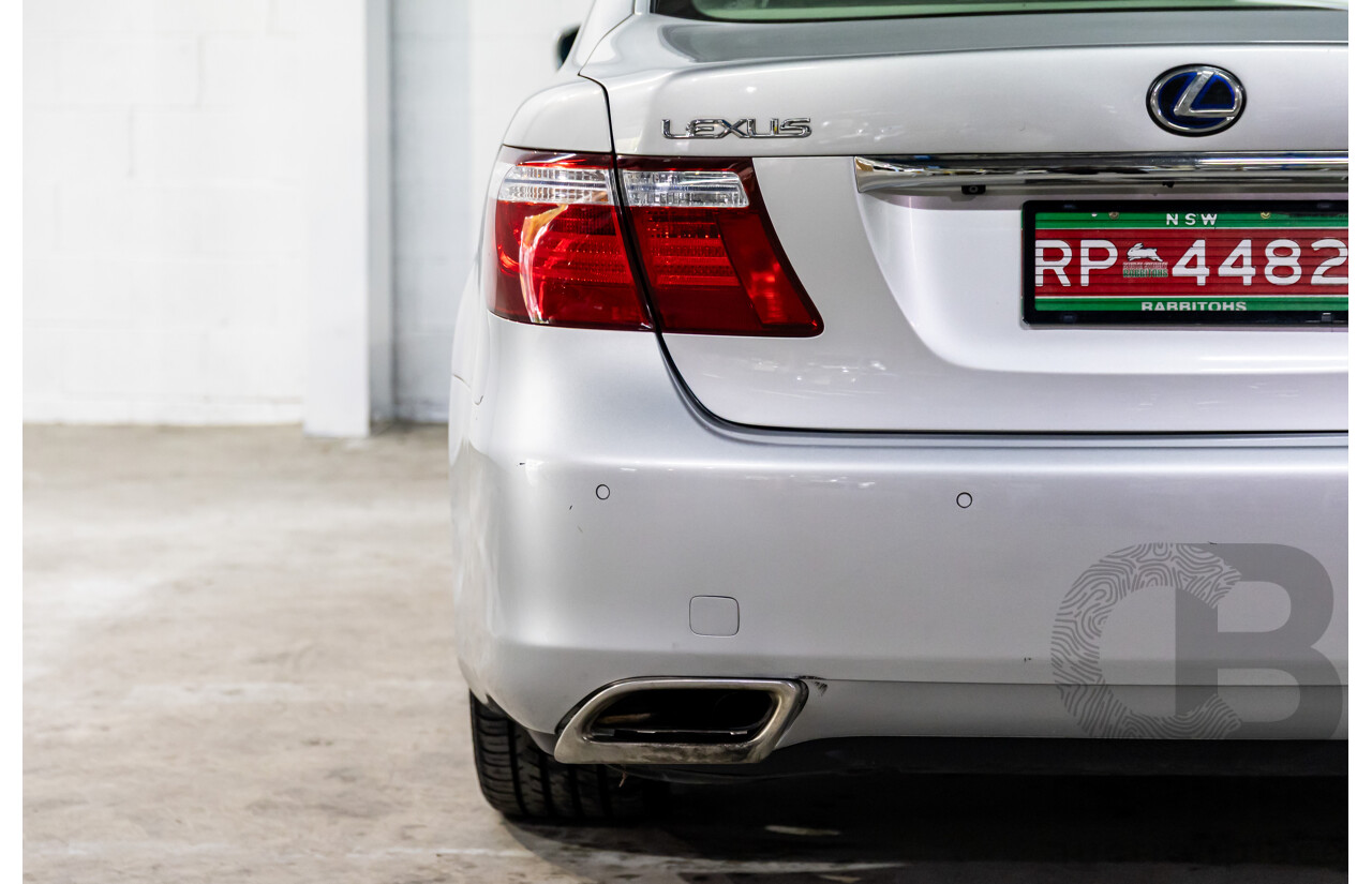 2/2008 Lexus Ls600hl Hybrid (5 Seat) UVF46R 4d Sedan Platinum Silver Metallic V8 5.0L - 165kW Hybrid