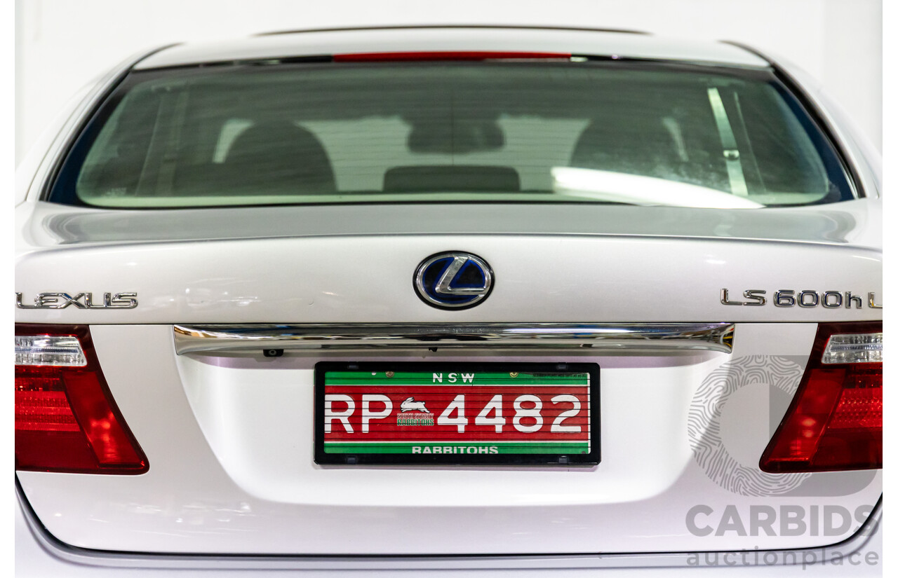 2/2008 Lexus Ls600hl Hybrid (5 Seat) UVF46R 4d Sedan Platinum Silver Metallic V8 5.0L - 165kW Hybrid