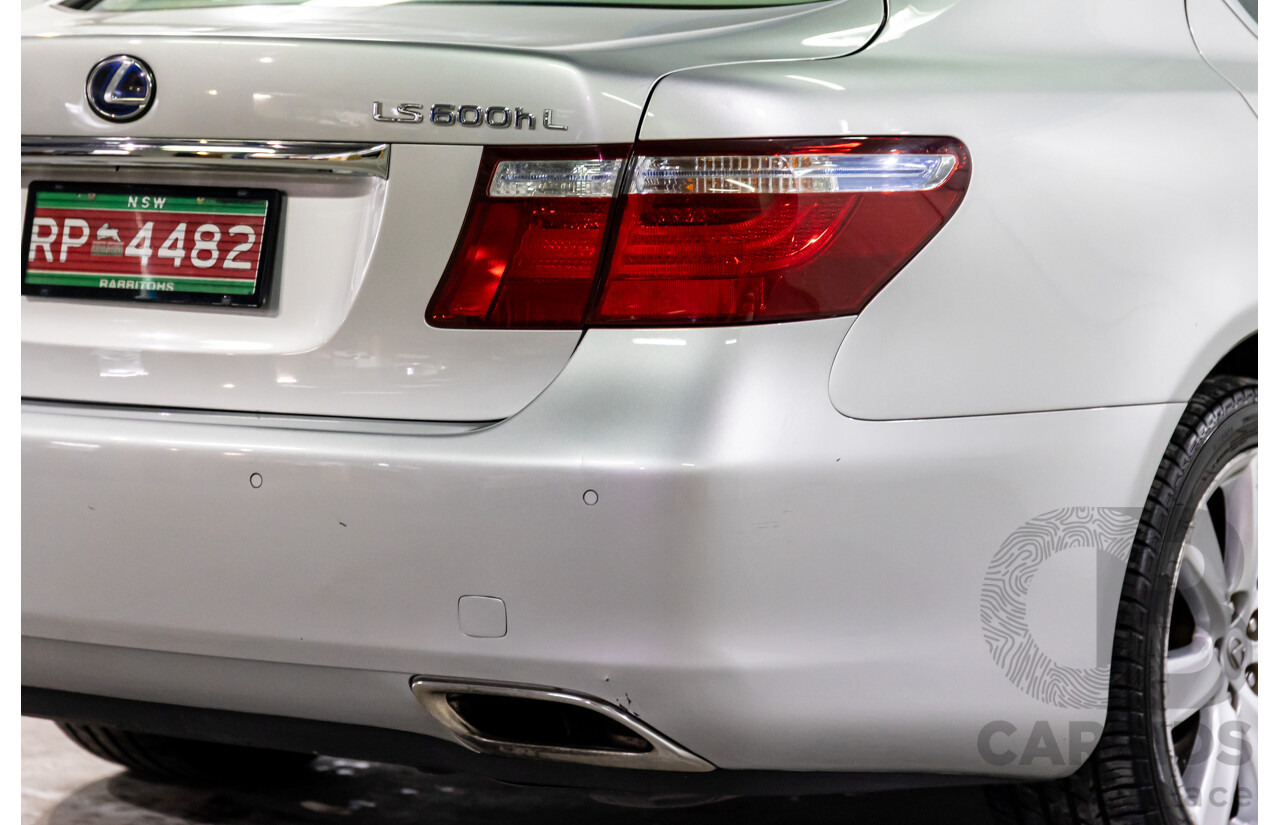2/2008 Lexus Ls600hl Hybrid (5 Seat) UVF46R 4d Sedan Platinum Silver Metallic V8 5.0L - 165kW Hybrid