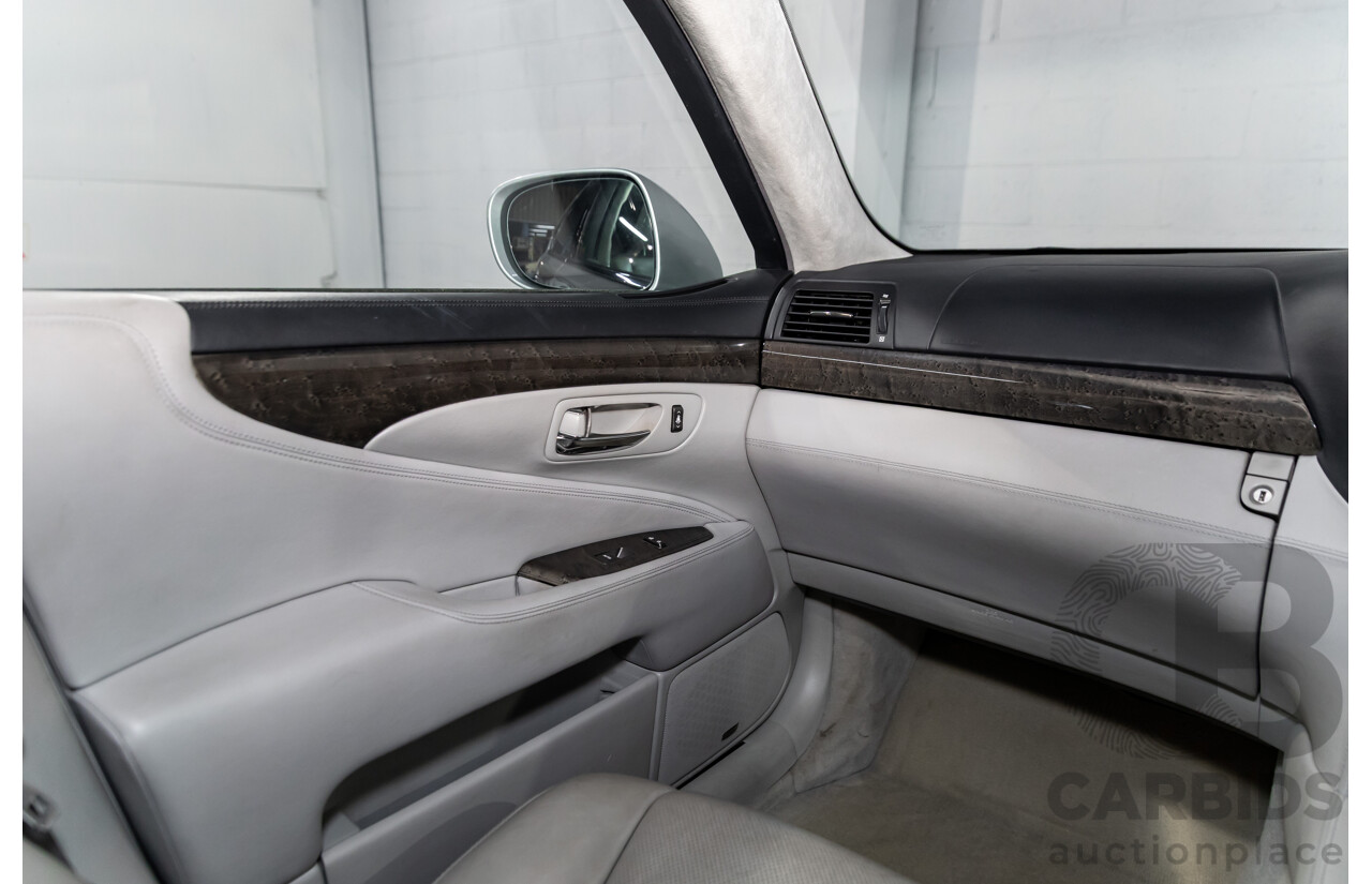 2/2008 Lexus Ls600hl Hybrid (5 Seat) UVF46R 4d Sedan Platinum Silver Metallic V8 5.0L - 165kW Hybrid
