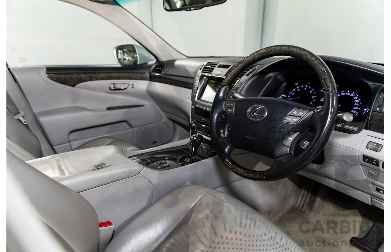 2/2008 Lexus Ls600hl Hybrid (5 Seat) UVF46R 4d Sedan Platinum Silver Metallic V8 5.0L - 165kW Hybrid