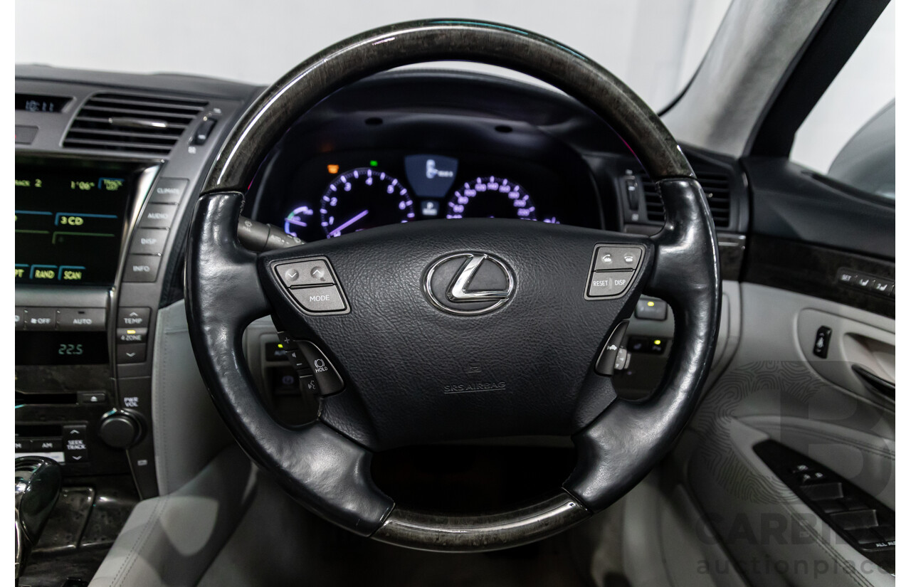 2/2008 Lexus Ls600hl Hybrid (5 Seat) UVF46R 4d Sedan Platinum Silver Metallic V8 5.0L - 165kW Hybrid