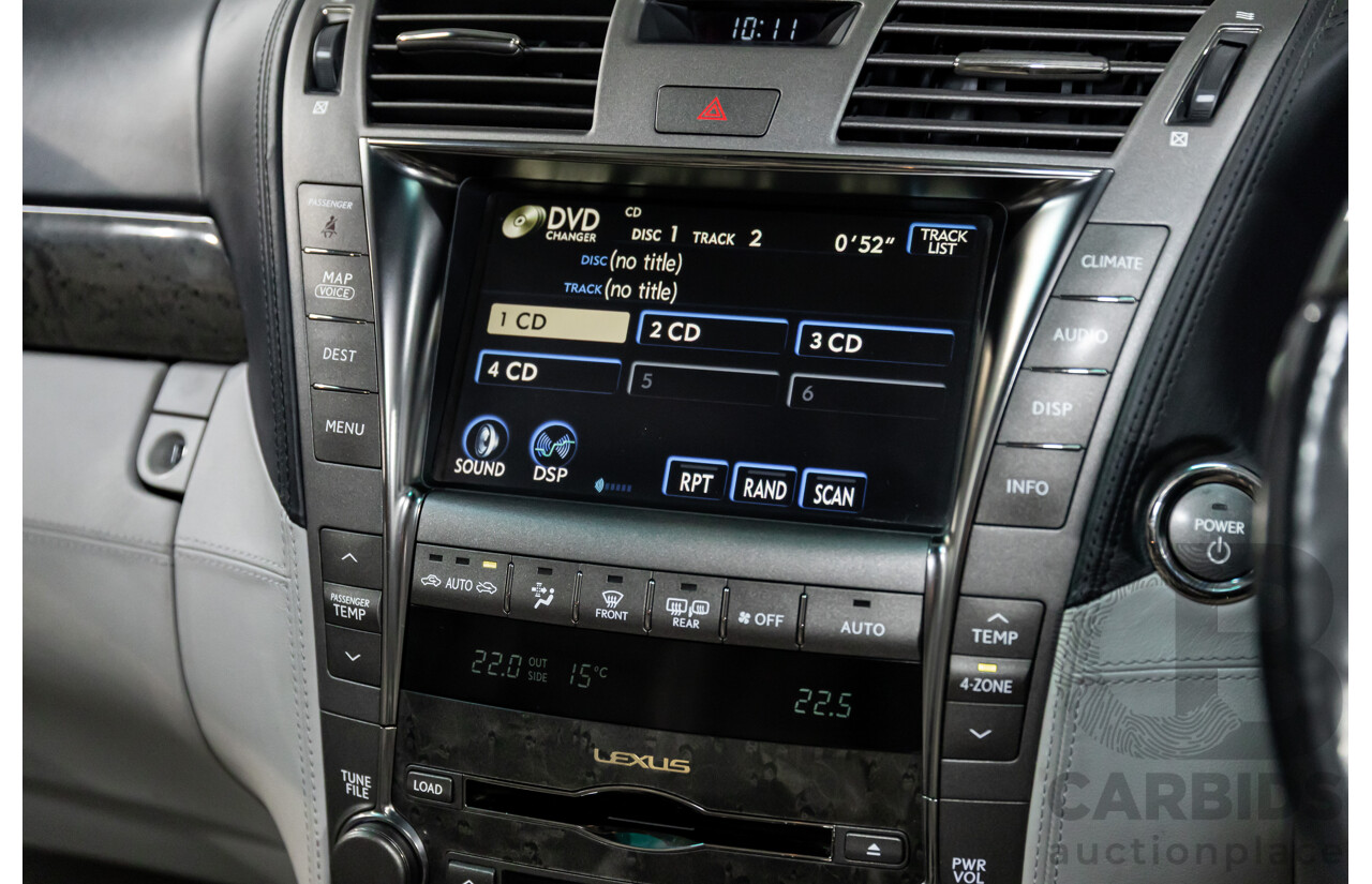 2/2008 Lexus Ls600hl Hybrid (5 Seat) UVF46R 4d Sedan Platinum Silver Metallic V8 5.0L - 165kW Hybrid