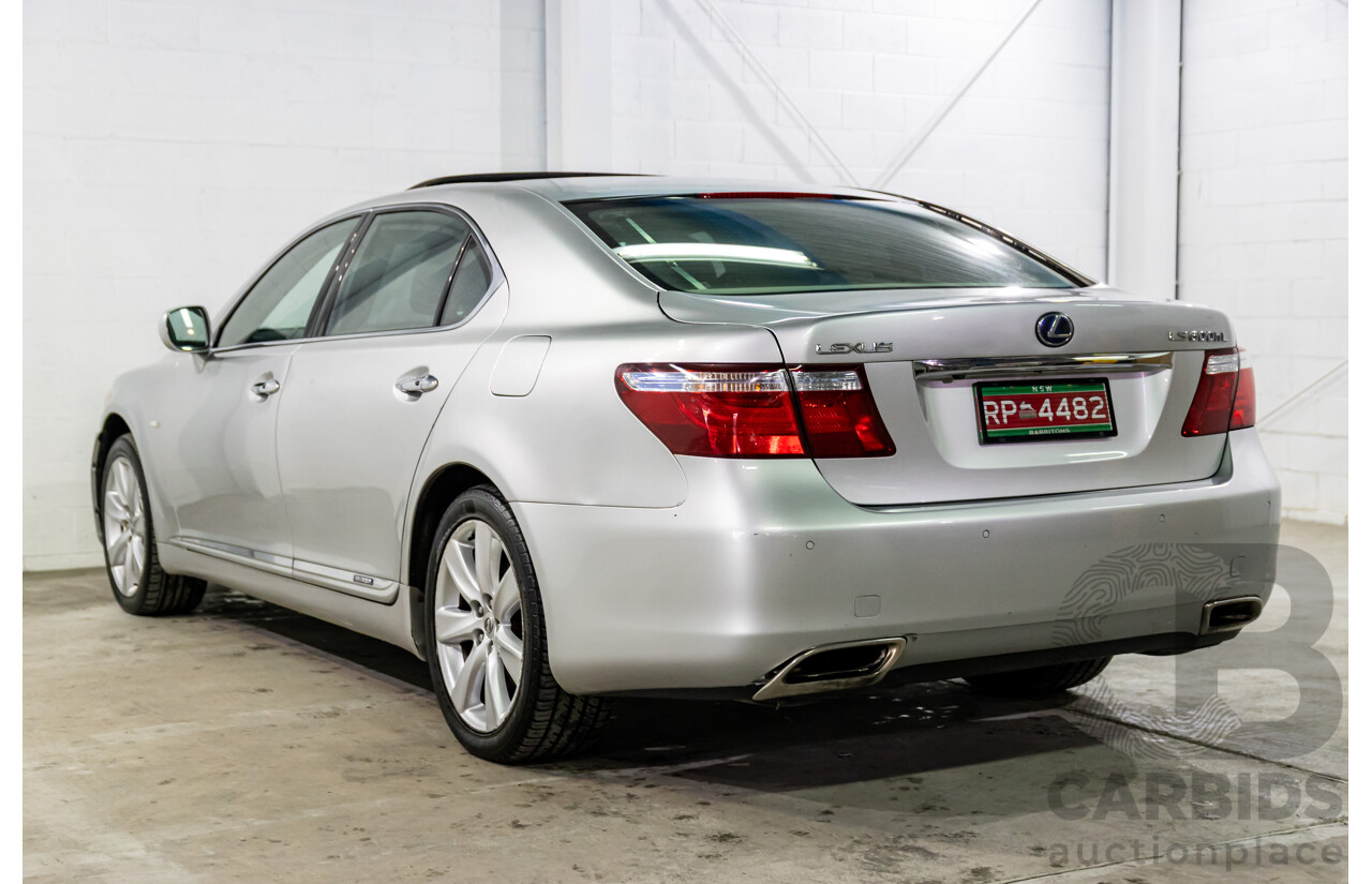 2/2008 Lexus Ls600hl Hybrid (5 Seat) UVF46R 4d Sedan Platinum Silver Metallic V8 5.0L - 165kW Hybrid