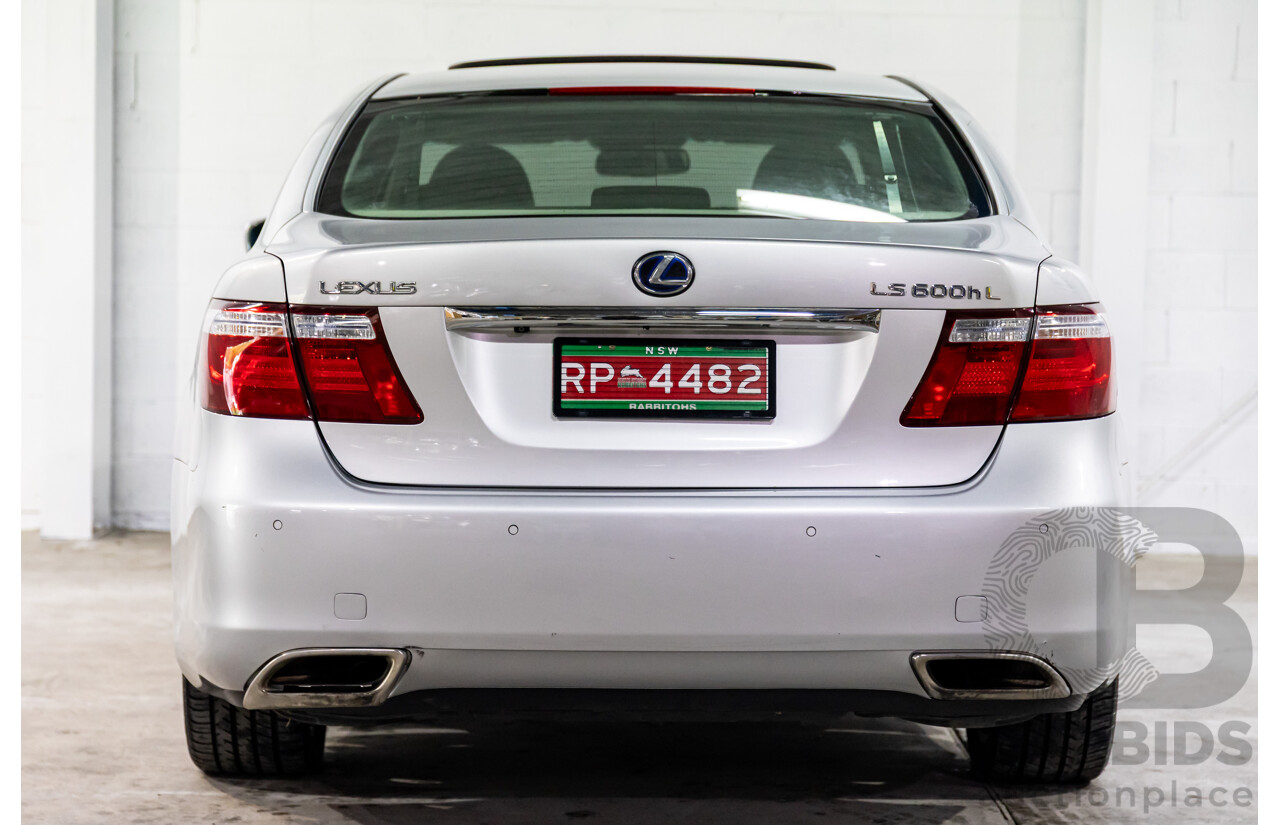 2/2008 Lexus Ls600hl Hybrid (5 Seat) UVF46R 4d Sedan Platinum Silver Metallic V8 5.0L - 165kW Hybrid