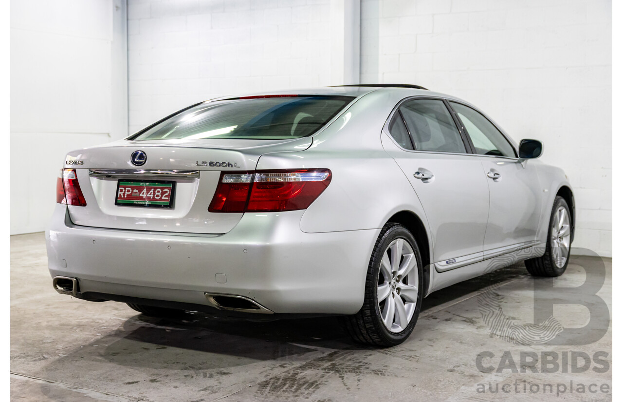 2/2008 Lexus Ls600hl Hybrid (5 Seat) UVF46R 4d Sedan Platinum Silver Metallic V8 5.0L - 165kW Hybrid