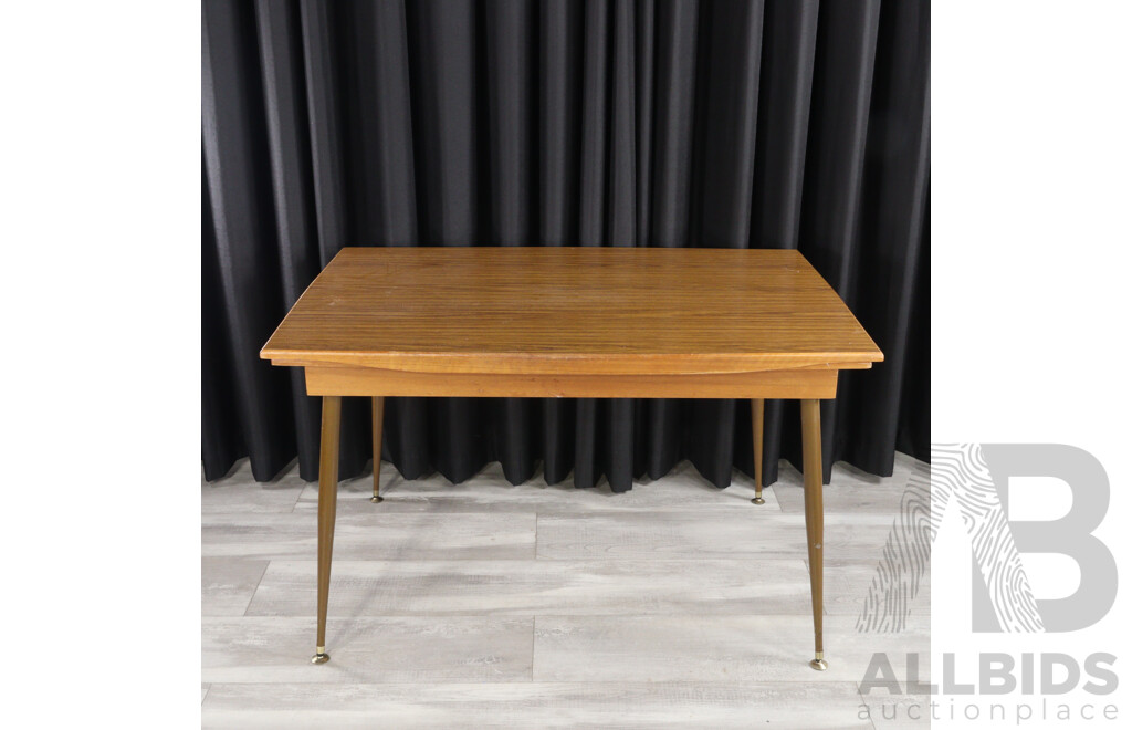 Retro Metal Based Dining Table with Six Chairs by Cenfern
