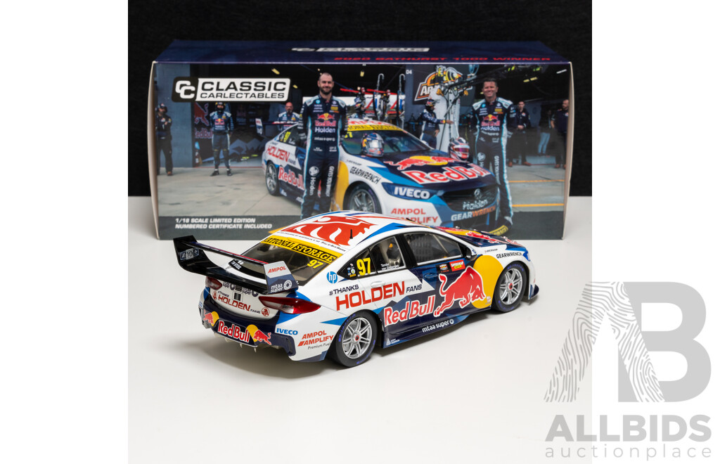 Classic Carlectables Holden ZB Commodore V8 Supercar 2020 Bathurst Winner #97 Shane Van Gisbergen/Ritchie Stanaway RedBull/HRT 1:18 Scale Model Car - COA Included