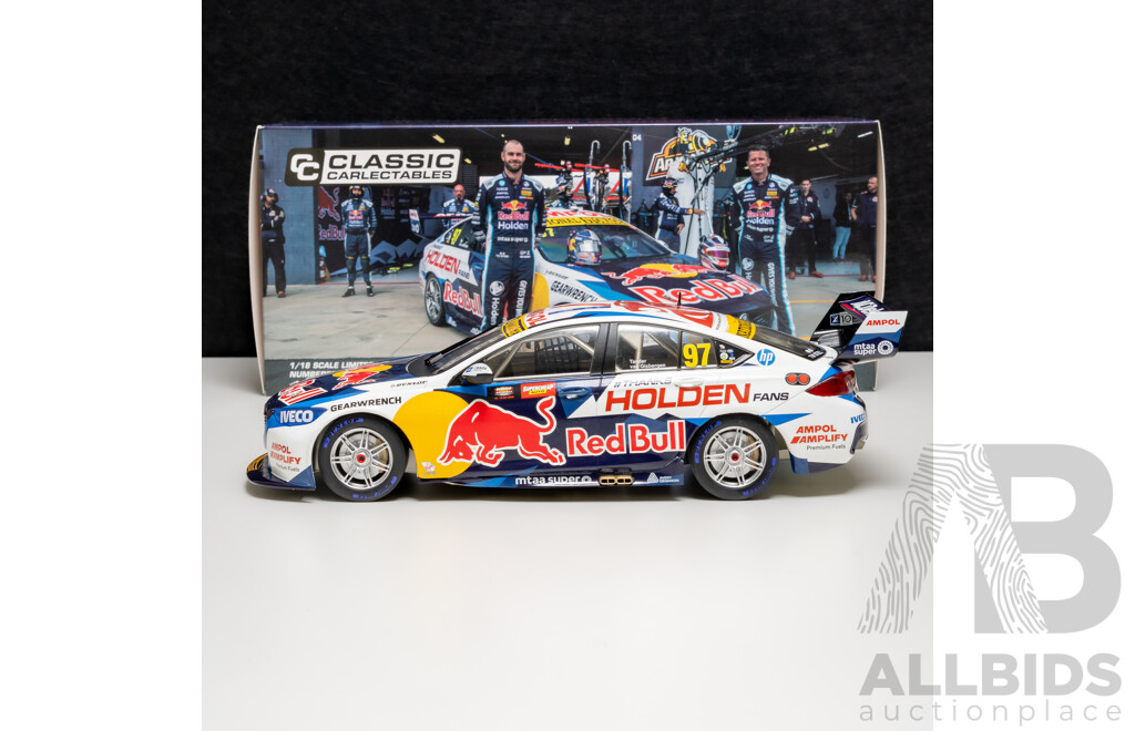 Classic Carlectables Holden ZB Commodore V8 Supercar 2020 Bathurst Winner #97 Shane Van Gisbergen/Ritchie Stanaway RedBull/HRT 1:18 Scale Model Car - COA Included