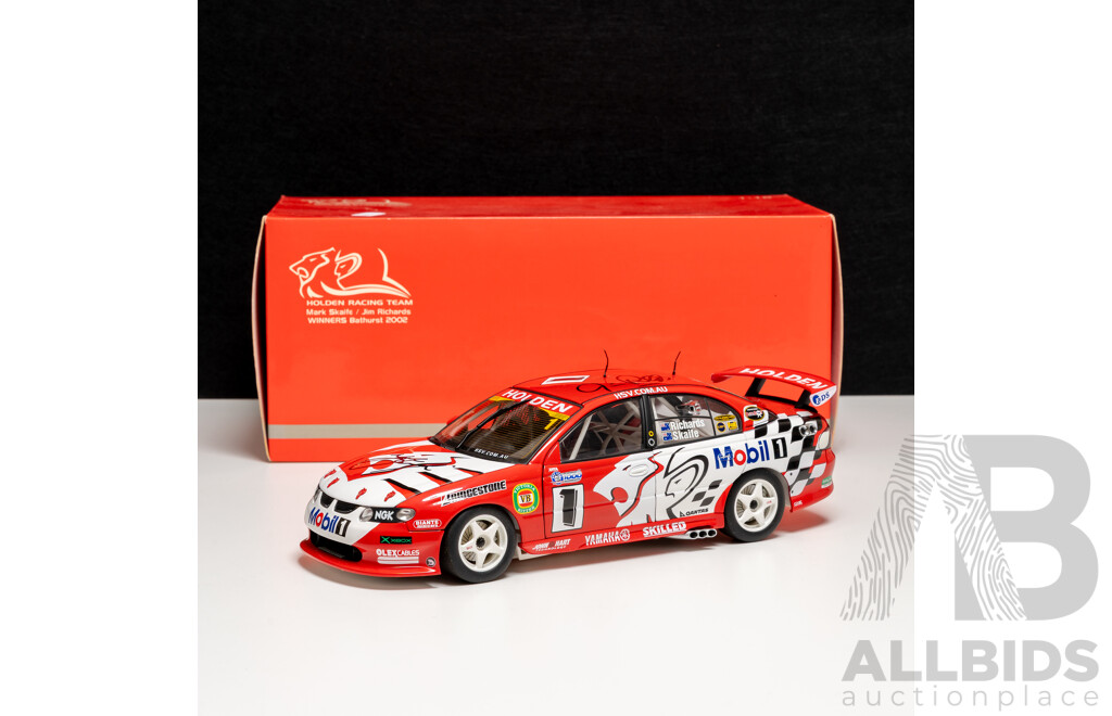 Signed AutoArt Holden VX Commodore V8 Supercar 2002 Bob Jane 1000 Winner #1 Mark Skaife/Jim Richards Holden Racing Team 1:18 Scale Model Car - COA Included