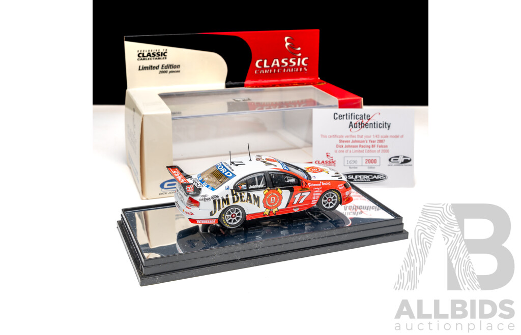 Classic Carlectables Ford BF Racing Falcon V8 Supercar 2007 #17 Steven Johnson Dick Johnson Racing 1:43 Scale