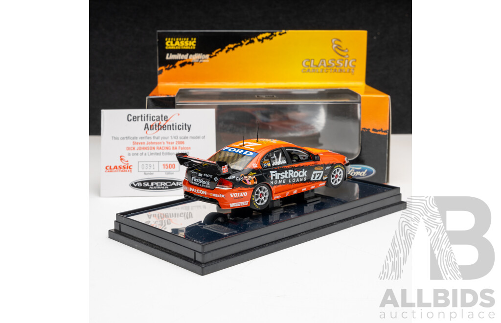 Classic Carlectables Ford BA Racing Falcon V8 Supercar 2006 #17 Steven Johnson Dick Johnson Racing 1:43 Scale