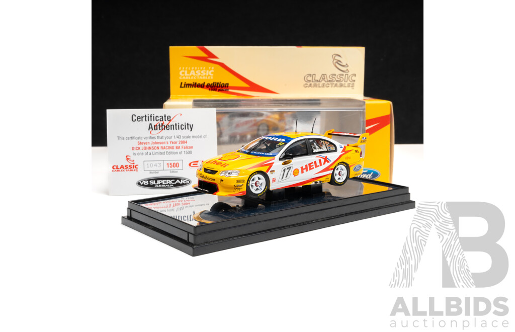 Classic Carlectables Ford BA Racing Falcon V8 Supercar 2004 #17 Steven Johnson Dick Johnson Racing 1:43 Scale