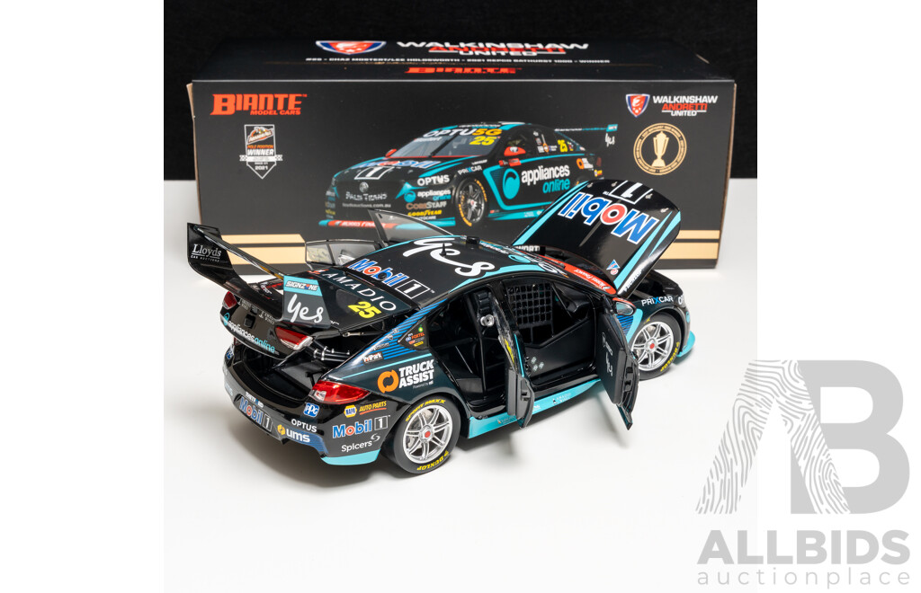 Biante Holden ZB Commodore WAUR Chaz Mostert/Lee Holdsworth #25 2021 Bathurst Winner 1:18 Scale Model Car - COA Included