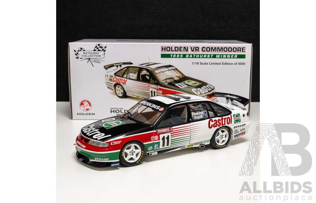 Classic Carlectables Holden VR Commodore 1995 Bathurst Winner #11 Larry Perkins/Russell Ingall  Castrol Racing 1:18 Scale Model Car - COA Included