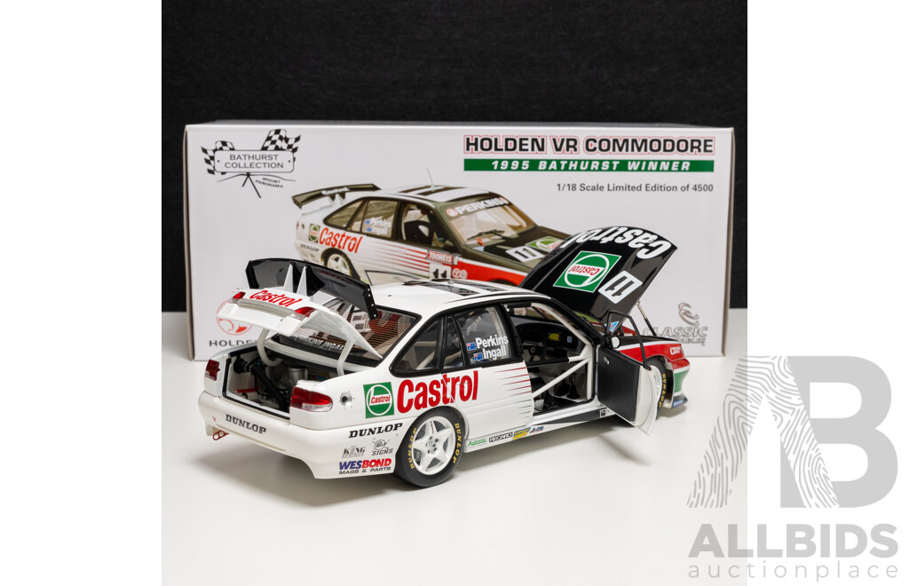 Classic Carlectables Holden VR Commodore 1995 Bathurst Winner #11 Larry Perkins/Russell Ingall  Castrol Racing 1:18 Scale Model Car - COA Included