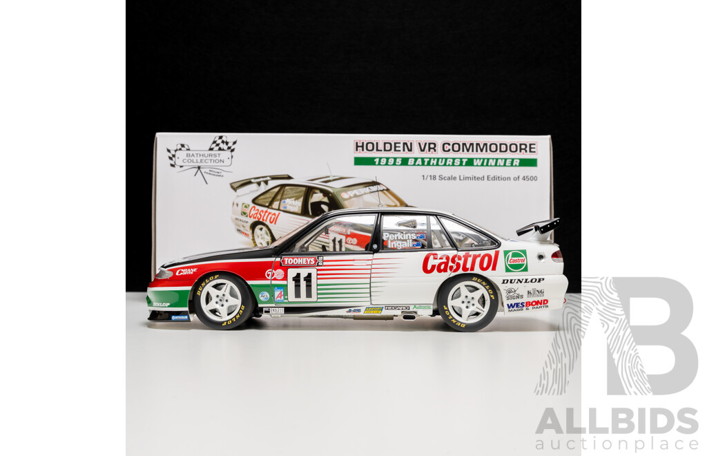 Classic Carlectables Holden VR Commodore 1995 Bathurst Winner #11 Larry Perkins/Russell Ingall  Castrol Racing 1:18 Scale Model Car - COA Included