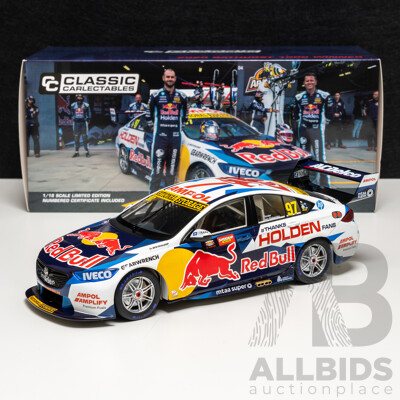 Classic Carlectables Holden ZB Commodore V8 Supercar 2020 Bathurst Winner #97 Shane Van Gisbergen/Ritchie Stanaway RedBull/HRT 1:18 Scale Model Car - COA Included