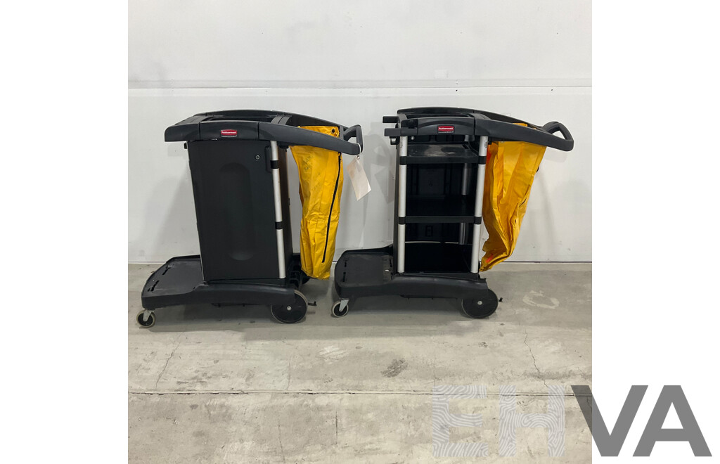 Rubbermaid Cleaning Trolley Cart - Lot of 2