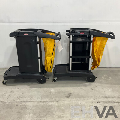 Rubbermaid Cleaning Trolley Cart - Lot of 2
