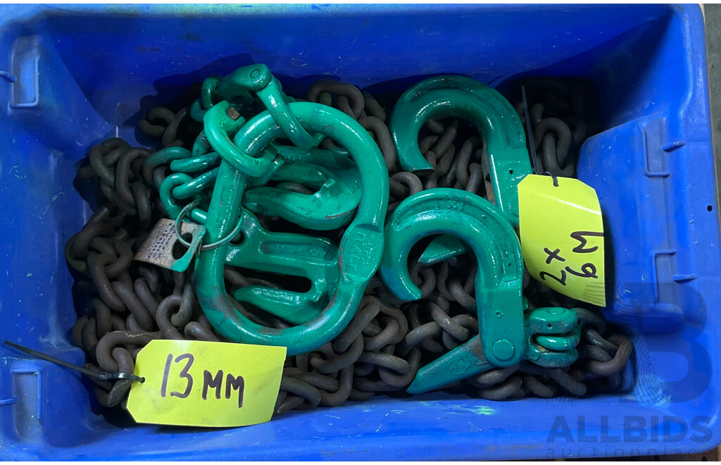2x 6-Metre (13mm) Heavy Duty Lifting Chains 