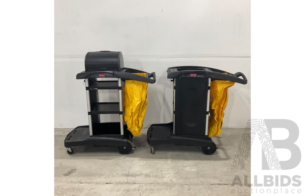 Rubbermaid Cleaning Trolley Cart - Lot of 2