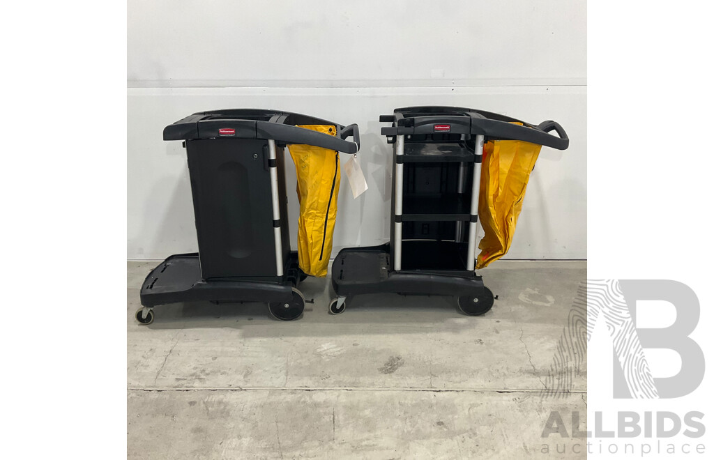 Rubbermaid Cleaning Trolley Cart - Lot of 2