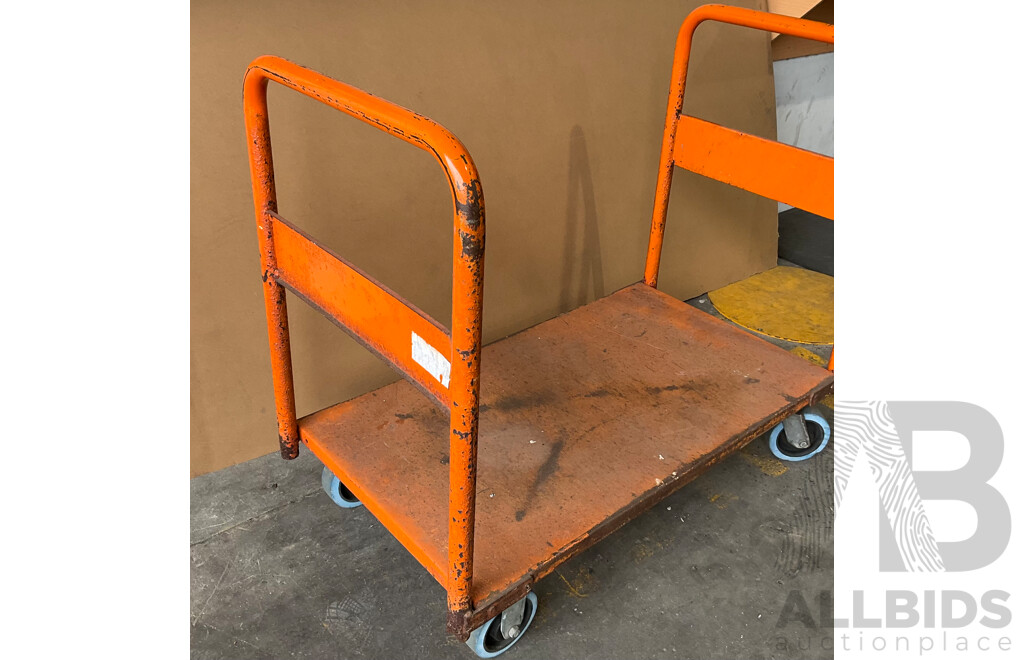 Steel Heavy Duty Platform Trolley - 2 Handle - Orange