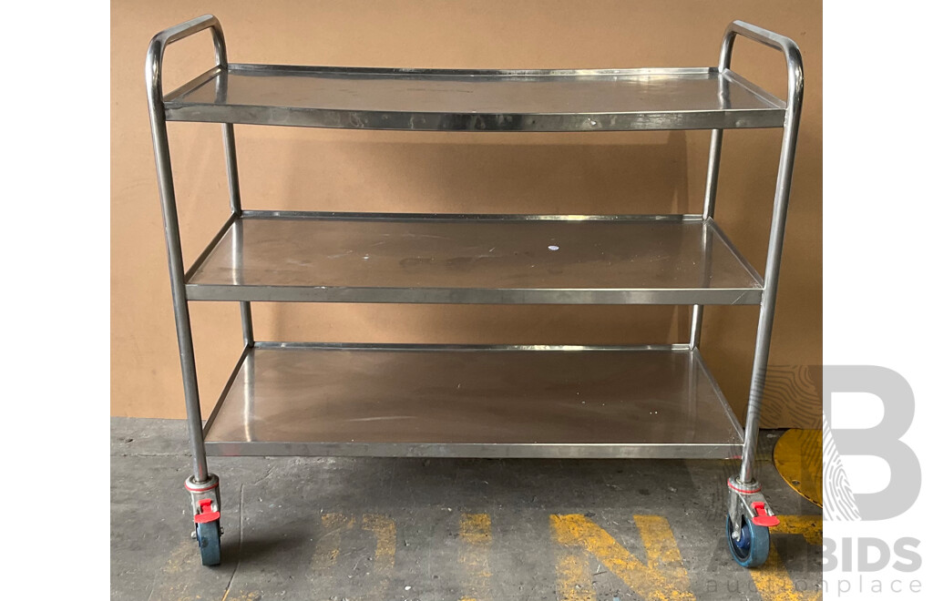 3 Tier Serving Steel Trolley