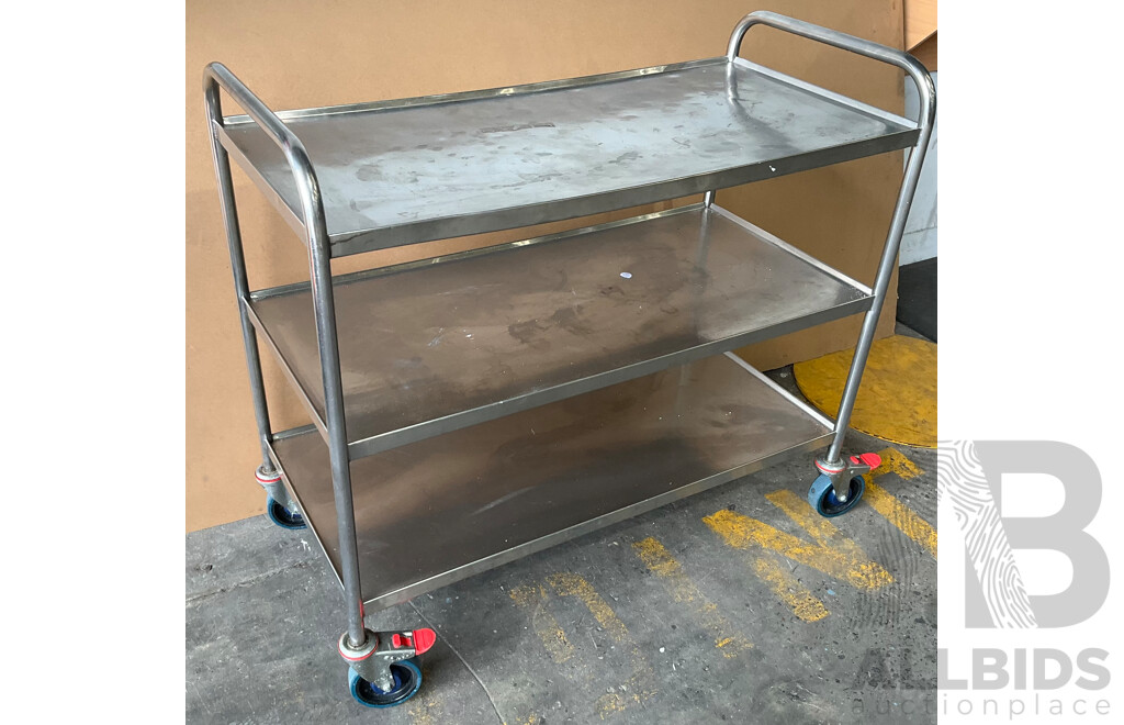 3 Tier Serving Steel Trolley