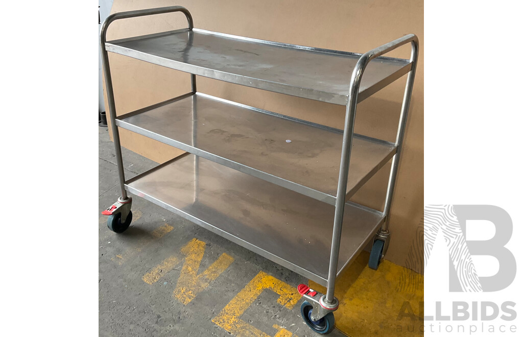 3 Tier Serving Steel Trolley