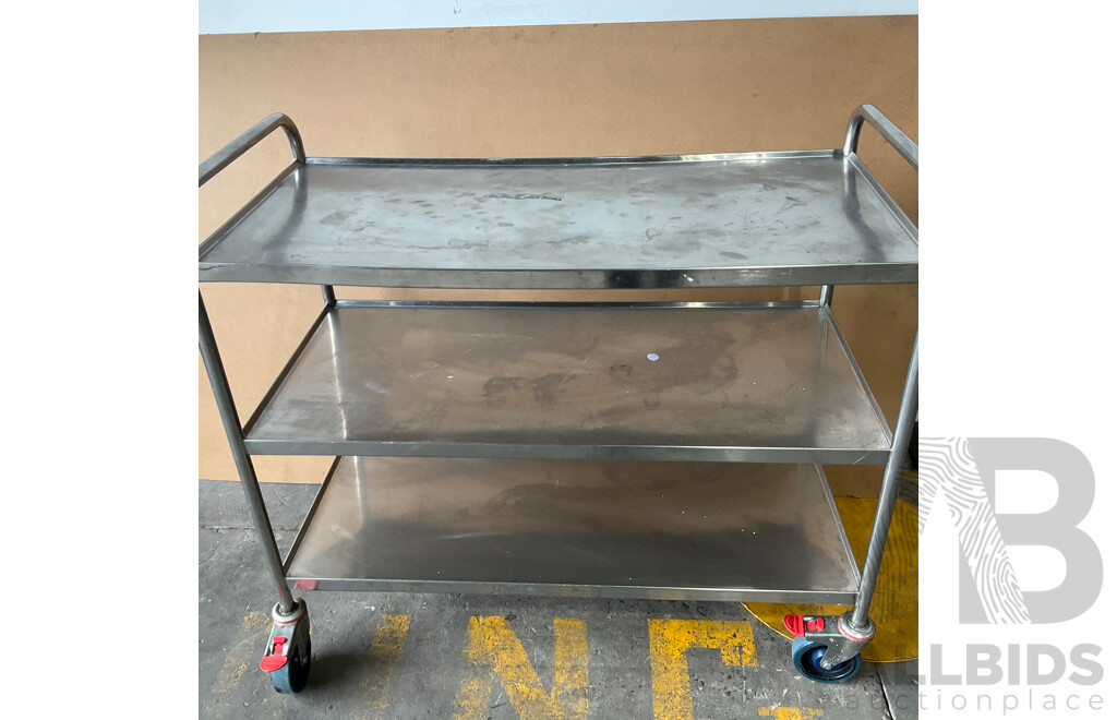 3 Tier Serving Steel Trolley