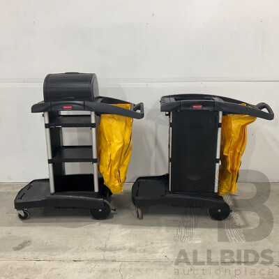 Rubbermaid Cleaning Trolley Cart - Lot of 2