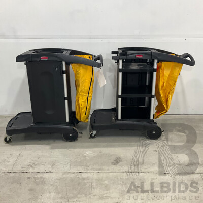 Rubbermaid Cleaning Trolley Cart - Lot of 2