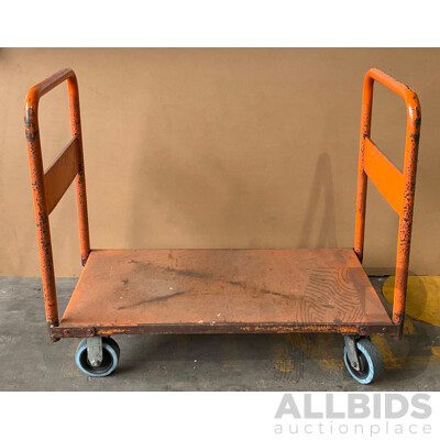 Steel Heavy Duty Platform Trolley - 2 Handle - Orange