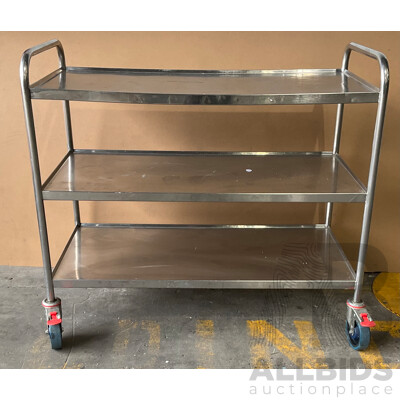3 Tier Serving Steel Trolley