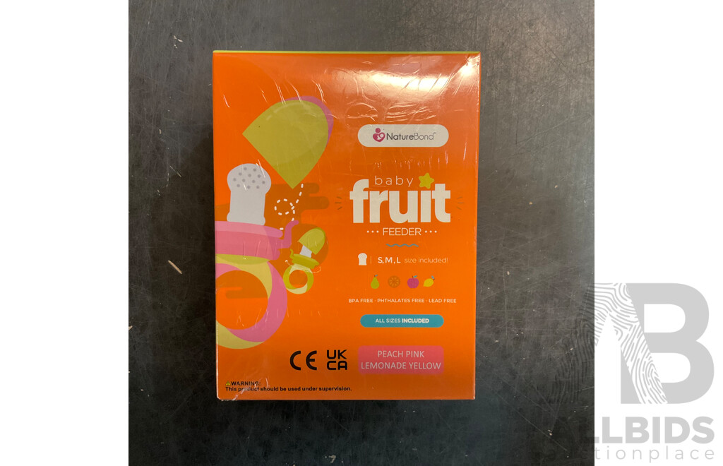 NatureBond Baby Food Feeder/Fruit Feeder Pacifier & Nursing Cover - Various Colours  - Lot of 40 - Estimated Total RRP $1,070