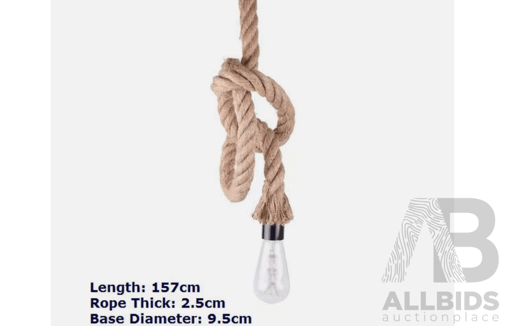 Industrial 1 and 3 Vintage Jute Rope Loft Pendant Ceiling Light with Extra Bases