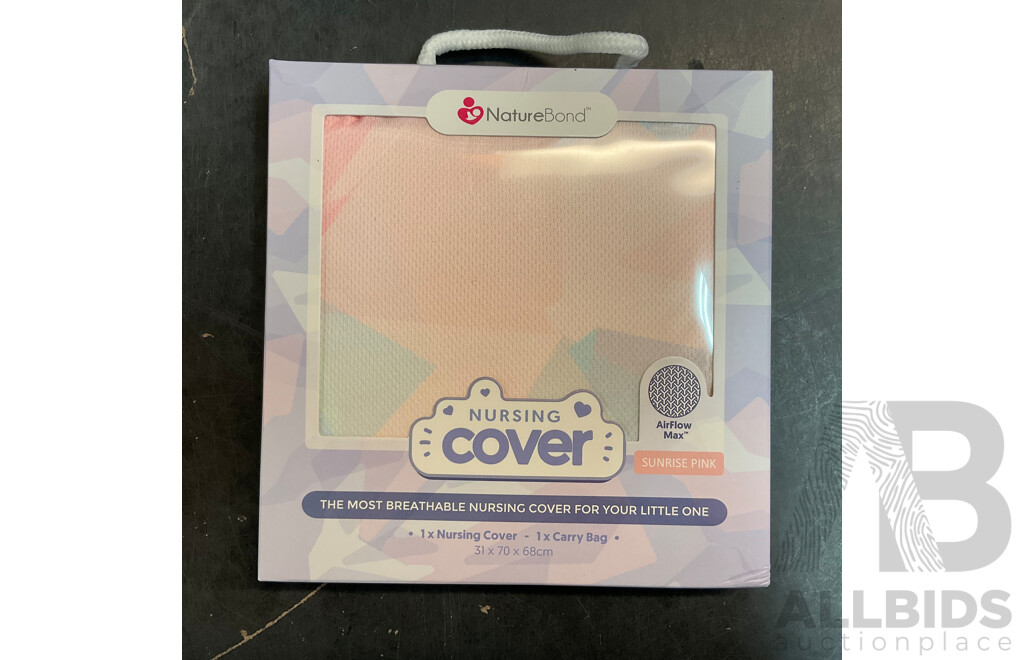 NatureBond Baby Food Feeder/Fruit Feeder Pacifier & Nursing Cover - Various Colours  - Lot of 40 - Estimated Total RRP $1,070