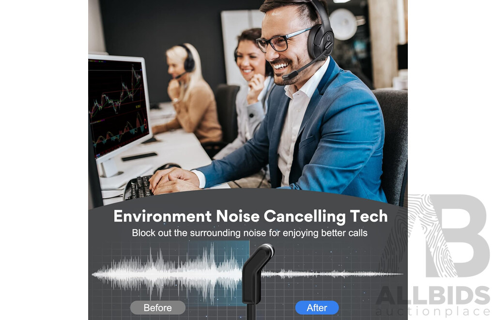 EKSA H6 Wireless Headsets with Microphone - Lot of 2 - Estimated Total RRP $ 350