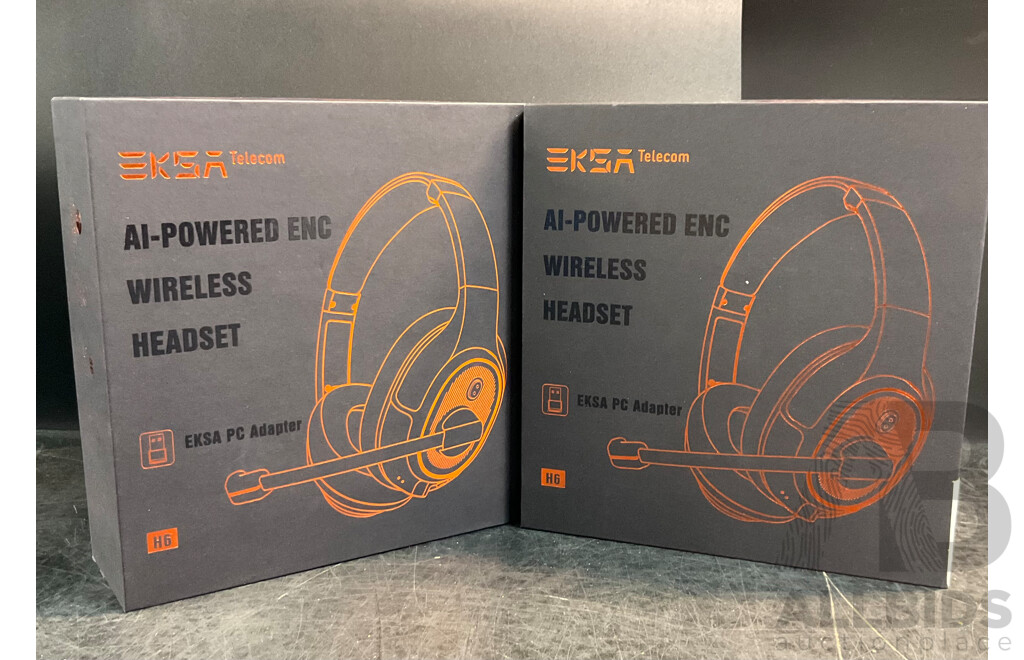 EKSA H6 Wireless Headsets with Microphone - Lot of 2 - Estimated Total RRP $ 350