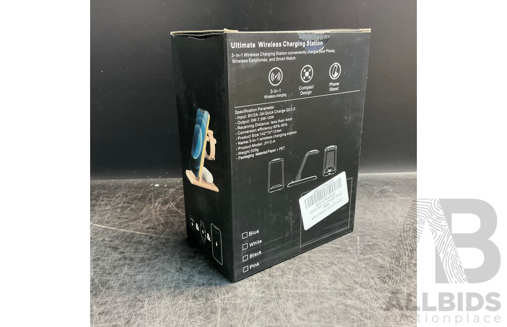 Bulk Lot - 3 In1 Wireless Charing Stations, Doubleshock 4 PS4 Controllers & Bicycle Phone Holders & Assorted 4K/8K Connection Cables/Decking Station