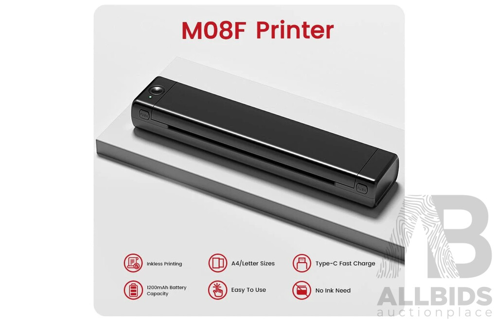 Phomemo M08F A4 Portable Printer & T02 Mini Printer - Lot of 4