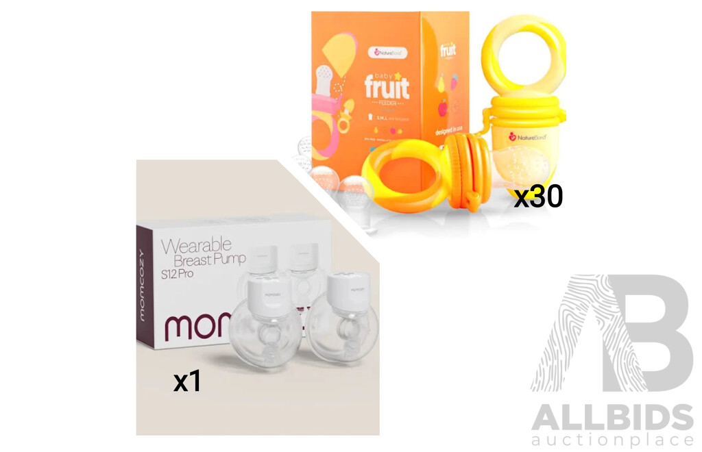 NatureBond Baby Food Feeder/Fruit Feeder Pacifier - Various Colours X30 & MOMCOZY S12 Pro Wearable Breast Pump